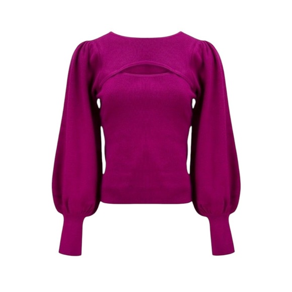 Molly Bracken NEW Magenta Balloon Sleeve Sweater - Picture 1 of 9